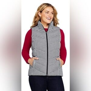 UEC Lands' End Women's Houndstooth Puffer Vest Sz Small